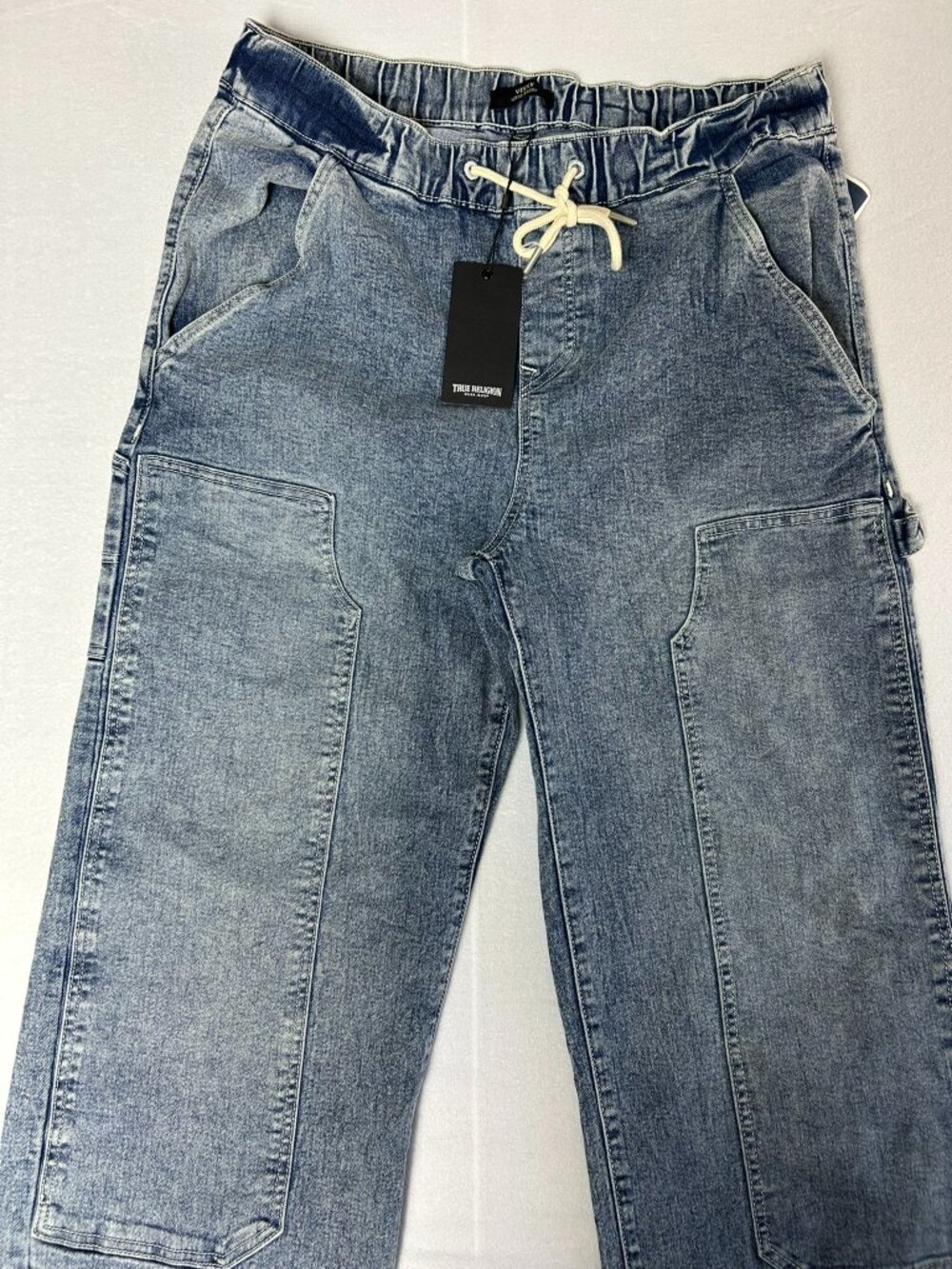 True Religion Vinny Carpenter Jeans Men 32 Light Bucking Wash NWT